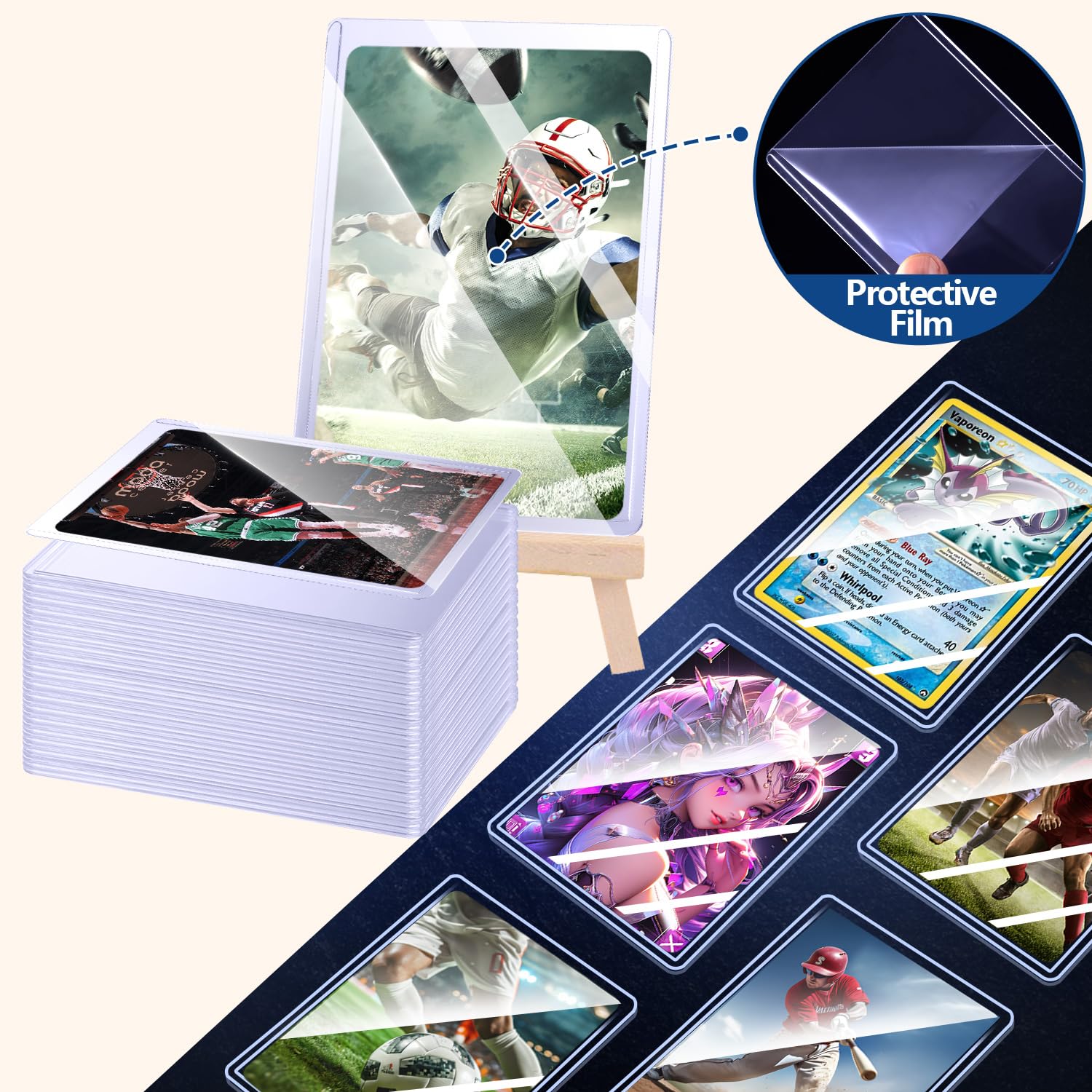 25-50 pçs mangas de cartão dur - Collector Card Sleeve avaliação e preço